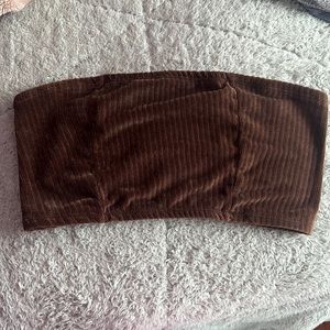 brown bandeau crop top